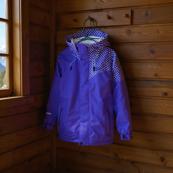 Volcom Purple Polka Dot Ski Jacket - Picture 1 of 16